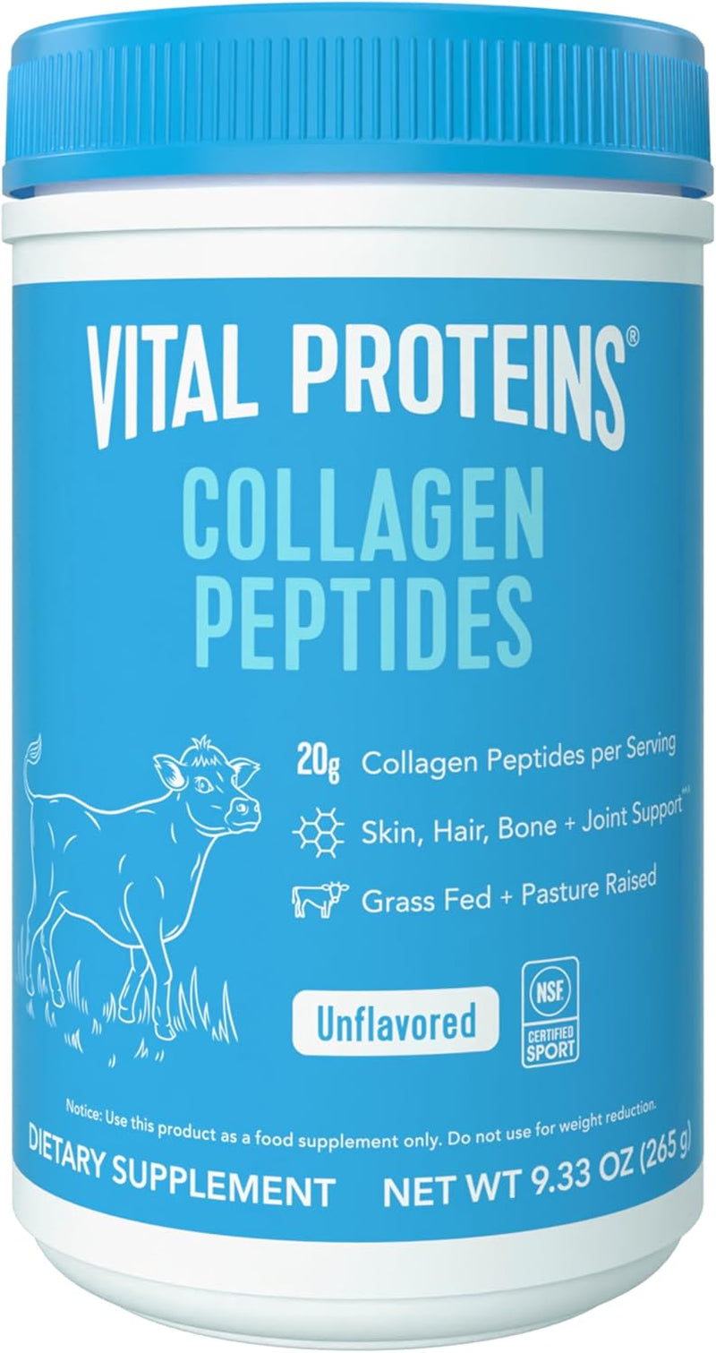 Collagen Peptides Powder, Promotes Hair, Nail, Skin, Bone and Joint Health, Zero Sugar, Unflavored 9.33 OZ