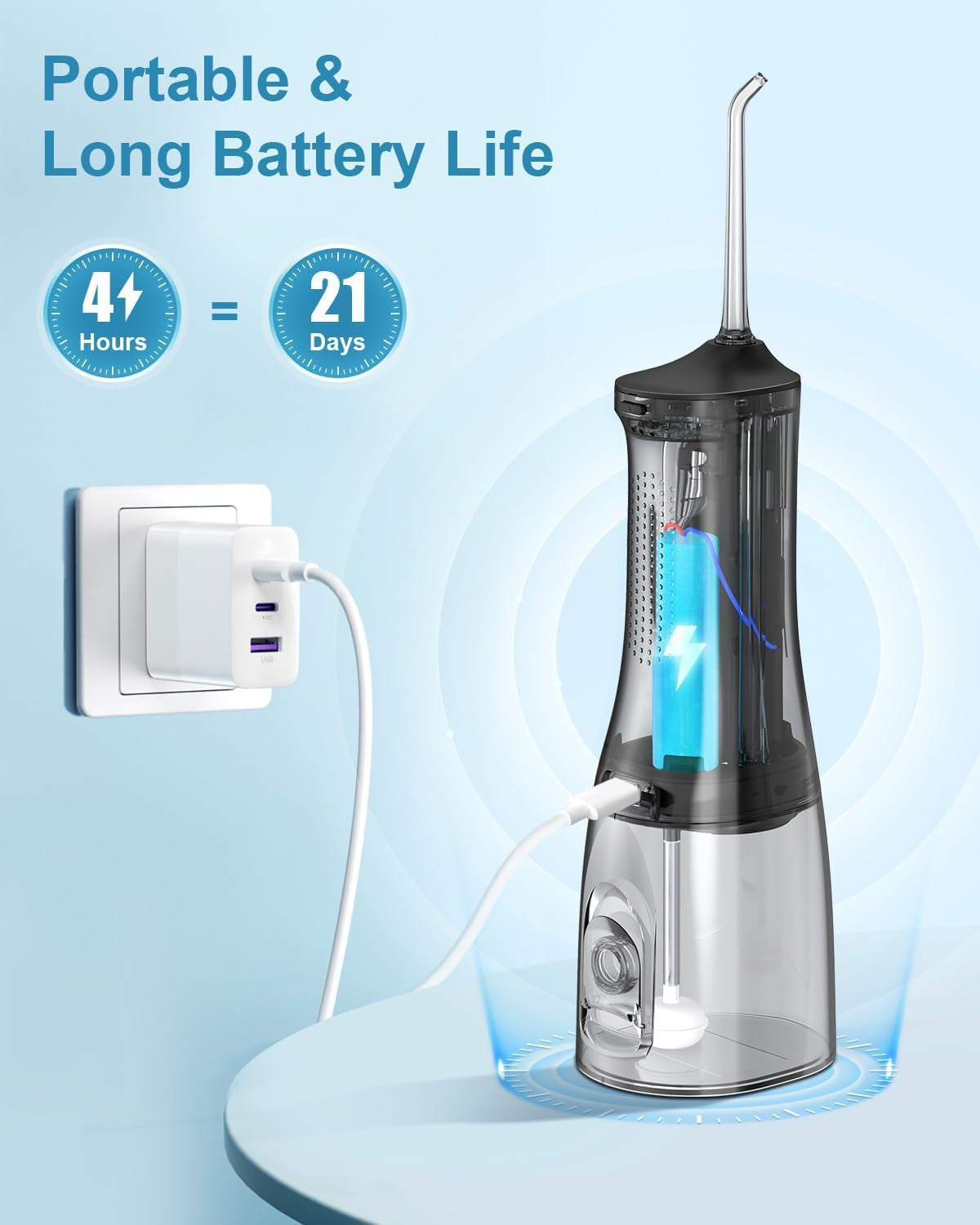  Cordless Water Dental Flossers Portable Rechargeable Oral Irrigator 