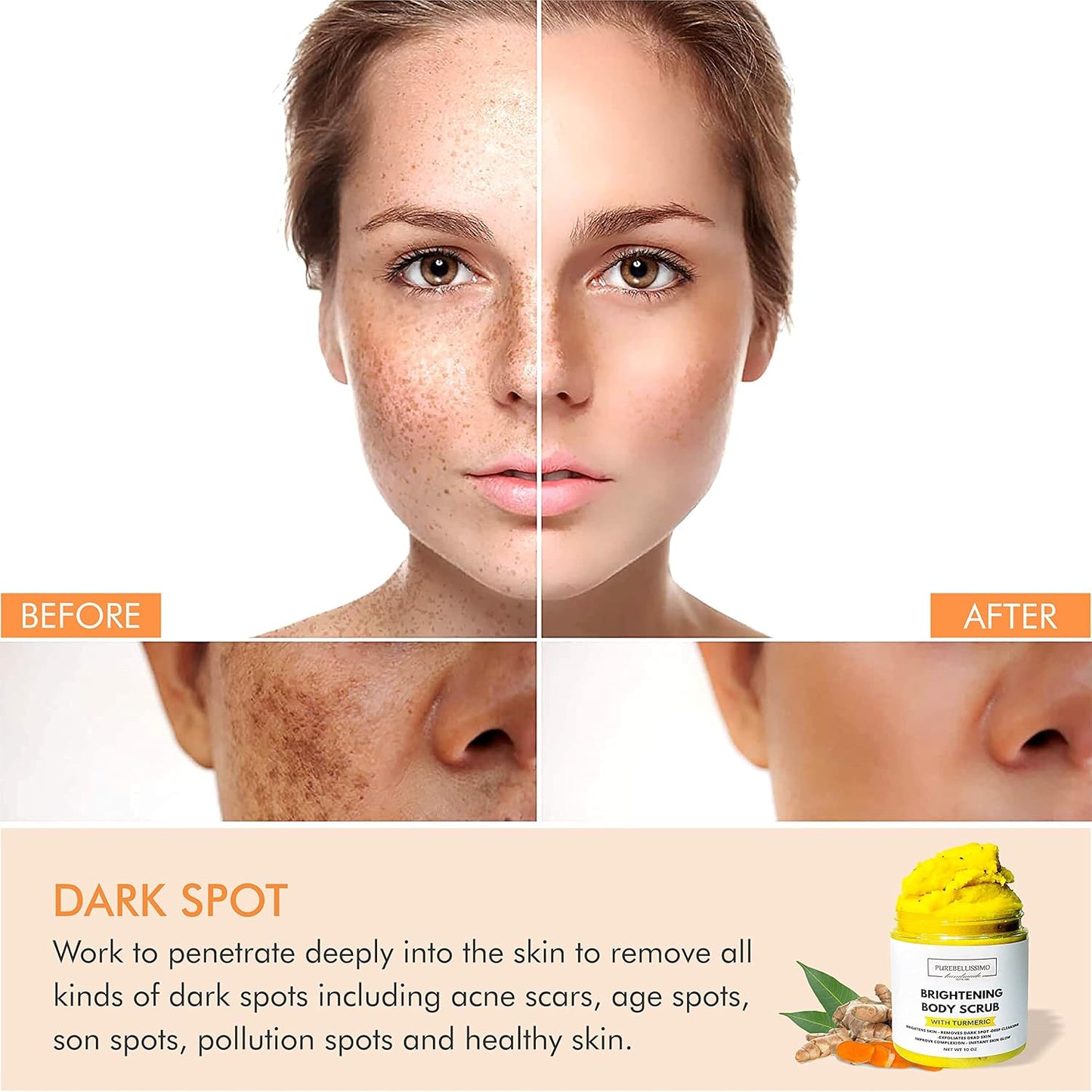 Turmeric Skin Brightening Scrub for Dark Spots