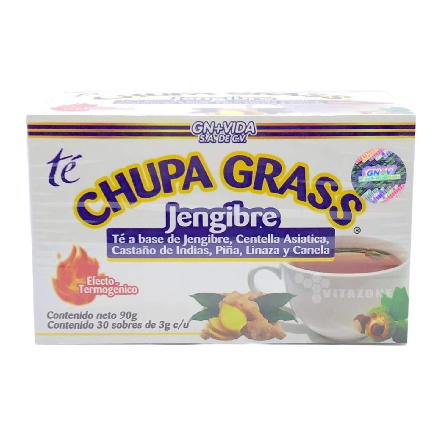 2 Pack Improved Formula Tea CHUPA GRASS & PANZA - Tea Based Ginger, Gotu Kola & Cinammon, Pineapple Jengibre (30 Tea Bags/0.10 Oz Each)